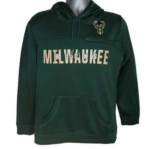 Milwaukee Buck‎ NBA Hoodie Sweatshirt Mens M Green Zip pocket Casual Athletic
